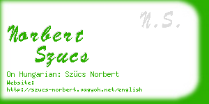 norbert szucs business card